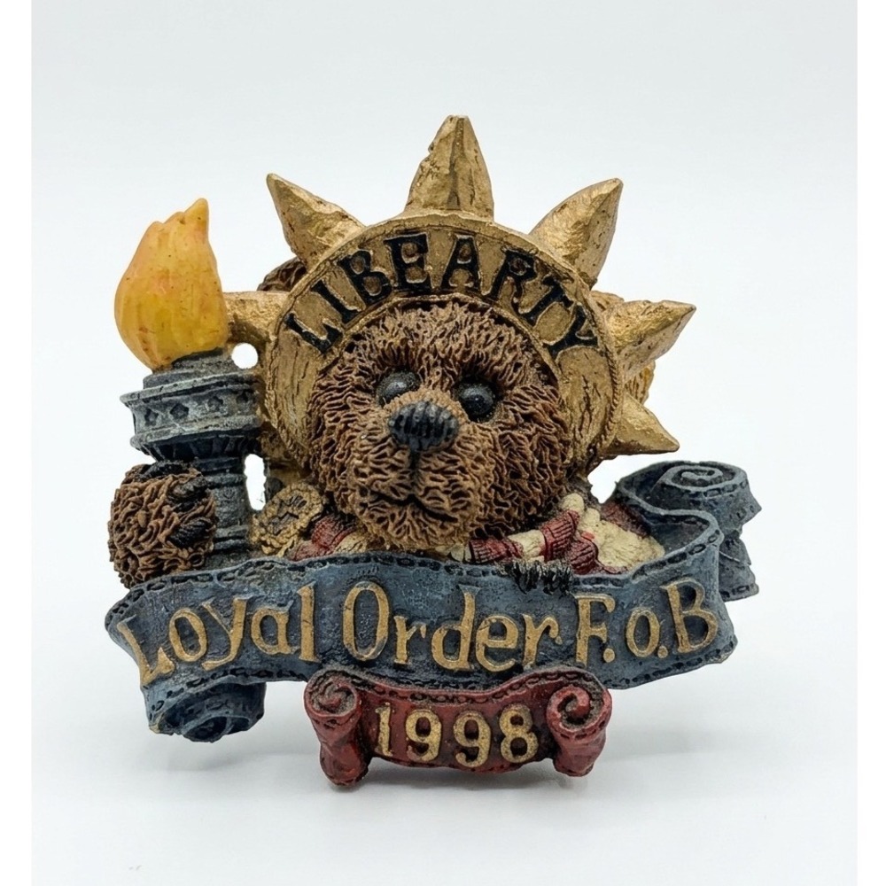 Boyds Bears Libearty Statue of Liberty‎ Pin Loyal Order FOB 1998 Vintage Resin